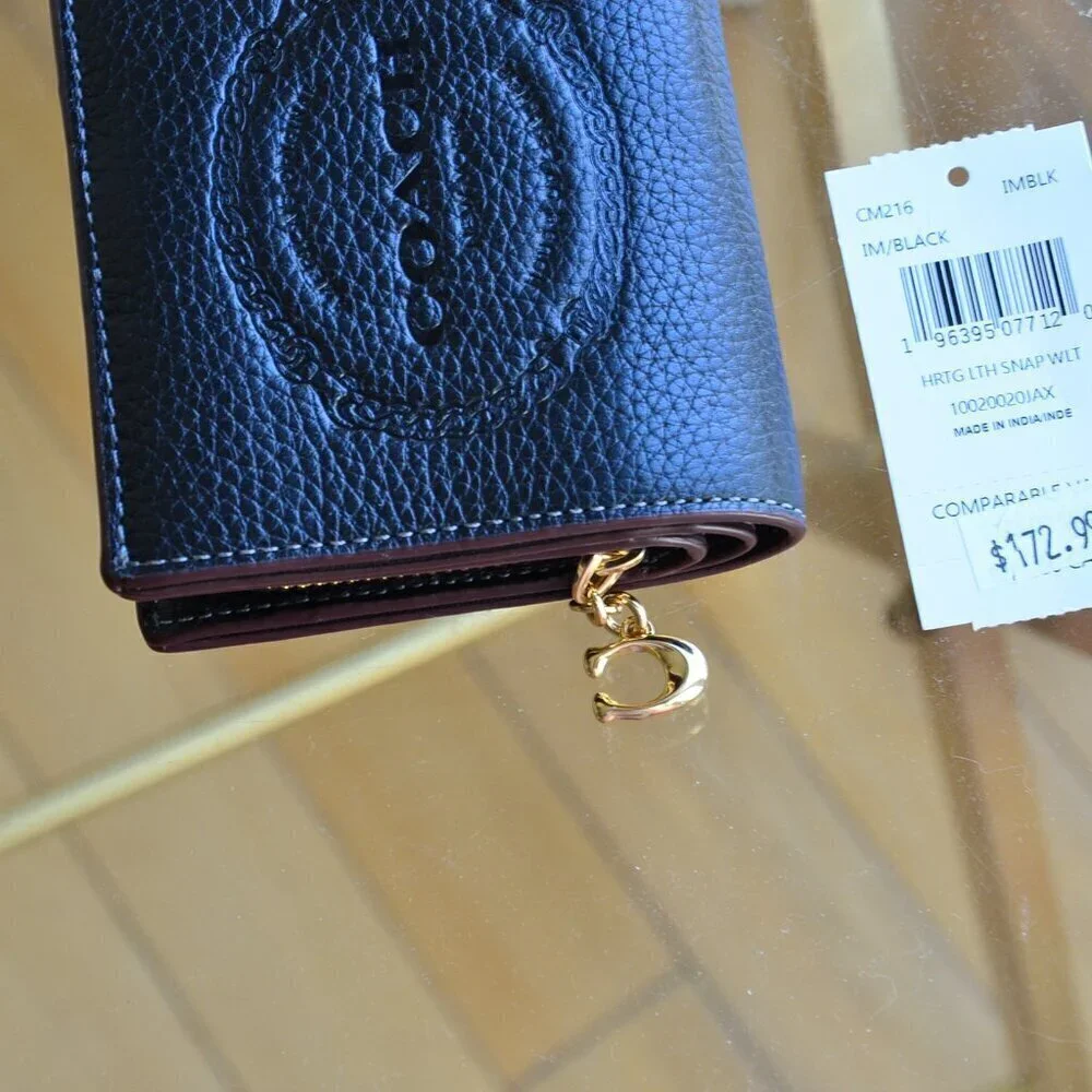 Coach CM216 SNAP WALLET WITH COACH HERITAGE